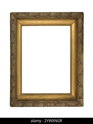 Vintage Holzbilderahmen isoliert auf weißem Hintergrund Stockfoto