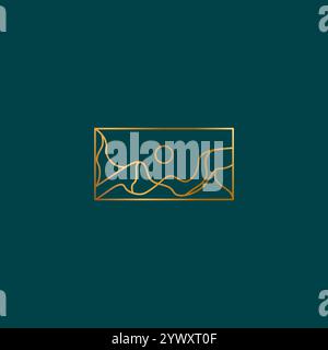 Design mit Bergmotiven und Mondlogos Stock Vektor