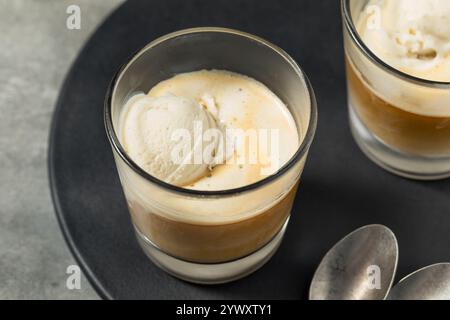 Hausgemachtes Affogato-Kaffee-Eis zum Verzehr Stockfoto