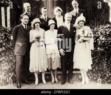 Constance Talmadges Hochzeit mit dem schottischen Soldaten Alastair William Mackintosh (1926) Buster Keaton war zu Gast Stockfoto