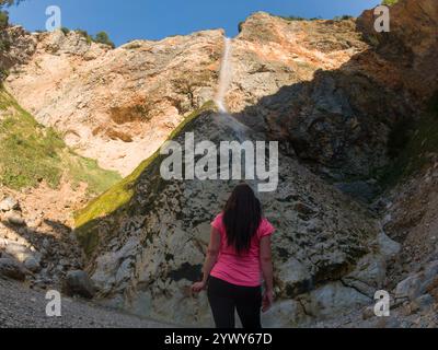 Rinka fällt im Logartal, Slowenien. Rinka fällt im Logartal, Kamnik alpen, Slowenien Stockfoto