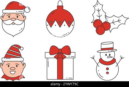 Weihnachtssymbole mit Weihnachtssymbolen Vektor Stock Vektor