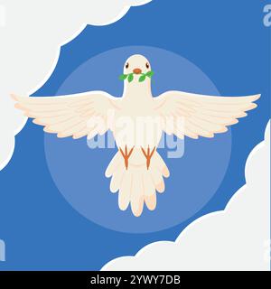 Taube mit Olivenzweig Symbol des Friedens Vektor Stock Vektor