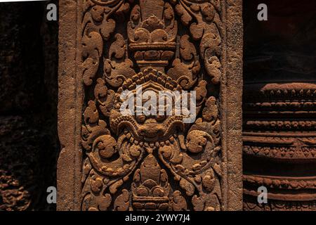 Kambodscha, Kambodscha, 26.02.2024, Siem Reap, Angkor-Tempel, Benteay Srei, Lady Temple, Khmer, Ruinen, Ruinen, khmer, Foto von Jean-Yves Bardin Stockfoto