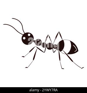 Ameisensymbol, Ant Silhouettenvektor. Ant Vector Design Logo. Ameisenbild Mit Verschiedenen Formen. Stock Vektor