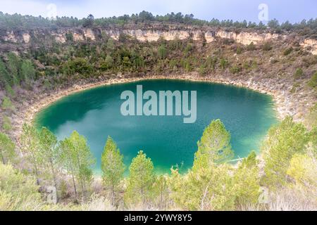 Naturdenkmal Torcas de Palancares y Tierra Muerta, Cañada del Hoyo, Cuenca, Spanien Stockfoto