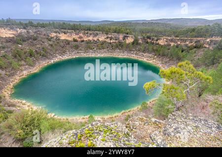 Naturdenkmal Torcas de Palancares y Tierra Muerta, Cañada del Hoyo, Cuenca, Spanien Stockfoto