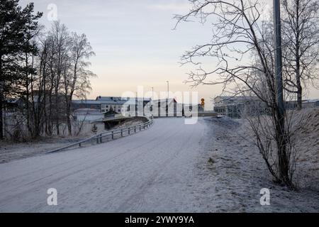 Arktische Winter-Naturfotografie in Kiruna Schwedisch Lappland. Fotografiert im november. Stockfoto