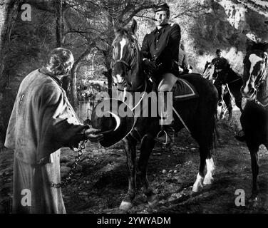 Charlton Heston, am Set des Western-Films „Major Dundee“, Columbia Pictures, 1965 Stockfoto