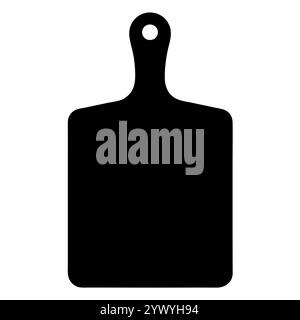 Eine klare, minimalistische Silhouette eines Schneidebretts aus Holz mit Griff. Stock Vektor