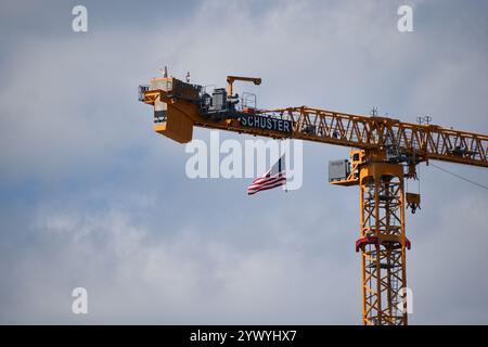 Washington DC, USA - 2. September 2024 - Turmkräne von der National Mall aus gesehen. Stockfoto