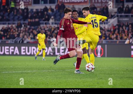 Roma, Latium, ITALIEN. Dezember 2024. 12/2024 Rom, Stadio Olimpico, Fußballspiel der UEFA Europa League 2024/24 zwischen AS Roma und FC Sporting Braga. Auf Foto: (Kreditbild: © Fabio Sasso/ZUMA Press Wire) NUR REDAKTIONELLE VERWENDUNG! Nicht für kommerzielle ZWECKE! Stockfoto