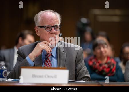 Washington, USA. Dezember 2024. Brent Orrell, Senior Fellow, American Enterprise Institute, bei einer Anhörung im Senat Aging im Bürogebäude des Dirksen Senats in Washington, DC am 12. Dezember 2024. (Foto: Annabelle Gordon/SIPA USA) Credit: SIPA USA/Alamy Live News Stockfoto