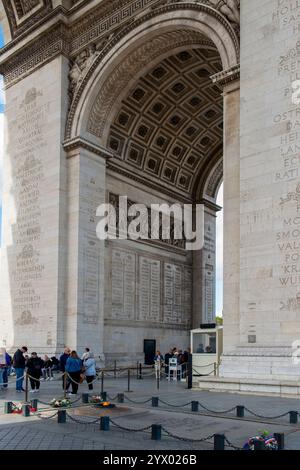 Grab des unbekannten Soldaten unter dem Arc de Triumphe in Paris, Frankreich Stockfoto