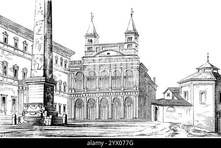 Archbasilika St. John Lateran, Italien, Südeuropa, historische Illustration 1877 Stockfoto