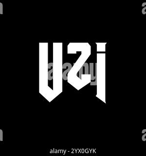 UZI Letter Logo für Technologieunternehmen. Farbkombination mit UZI-Logo in Schwarz und weiß. UZI-Logo, UZI-Vektor, UZI-Design, UZI-Icon, UZI-Alph Stock Vektor