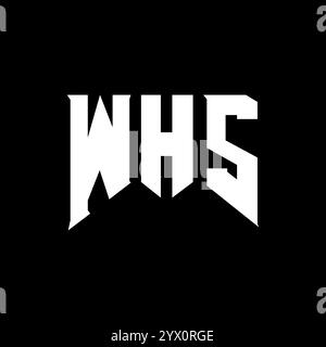 WHS Letter Logodesign für Technologieunternehmen. WHS-Logo-Design in Schwarz-weiß-Farbkombination. WHS-Logo, WHS-Vektor, WHS-Design, WHS-Symbol, WHS-Alph Stock Vektor