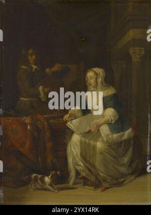 Kopie nach Gabriel Metsu (Leiden 1629-Amsterdam 1667) - die Serenade Stockfoto