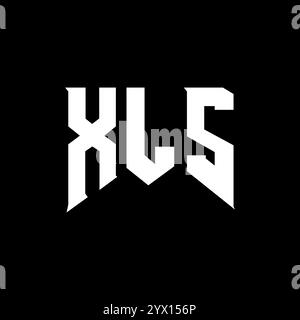 XLS Letter Logo für Technologieunternehmen. Schwarz-weiße Farbkombination mit XLS-Logo. XLS-Logo, XLS-Vektor, XLS-Design, XLS-Symbol, XLS-Alph Stock Vektor
