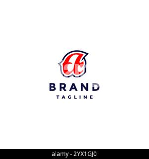 Sportlicher Anfangsbuchstabe A in der Form eines Fischs. Einfaches Fischsymbol – Design mit Anfangsbuchstaben A-Logo. Stock Vektor