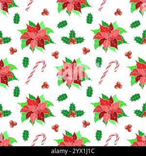 Schokoladenkuchen mit Hibiskusblüten und Dekorationen Vektor-Illustration Stock Vektor