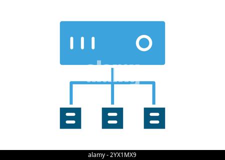 Symbol für Lastausgleich. Symbolstil durchgehend. Symbol für IT-Architektur. Vektorillustration für IT-Elemente Stock Vektor