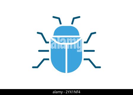 Bug-Symbol. Symbolstil durchgehend. Zugehörige Symbole. Vektorillustration für IT-Architekturelemente Stock Vektor