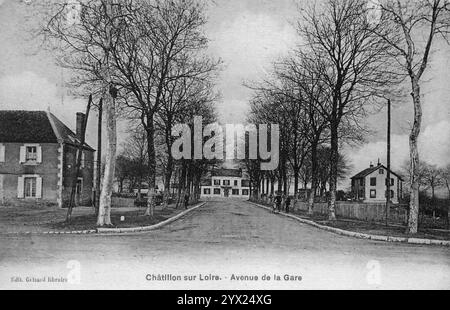 CPA Châtillon sur loire Avenue de la Gare Grisard 1900. Stockfoto