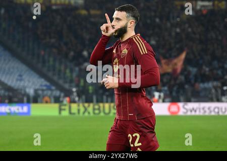 Rom, Italien. Dezember 2024. Mario Hermoso von AS Roma während der Europa-League-Phase am 6. Spieltag zwischen Roma und Sporting Braga im Olympiastadion. Endnote Roma 3: 0 Sporting Braga (Foto: Mattia Vian/SOPA Images/SIPA USA) Credit: SIPA USA/Alamy Live News Stockfoto