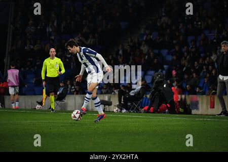 Donostia / San Sebastián, Gipuzkoa, Spanien - 12. Dezember 2024: Jon Magunazelaia im Spiel Real Sociedad gegen Dynamo Kyiv, Teil der Europa League, in der reale Arena. Quelle: Rubén Gil/Alamy Live News. Stockfoto