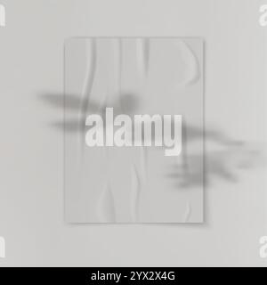 Minimalistischer realistischer faltiger Papierschatten-Overlay-Vektor für elegante Hintergründe und moderne Mockups Stock Vektor