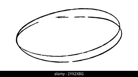 Ovaler Rahmen mit Doodle. Handgezeichneter Kreis-Bleistiftskizze. Vektor-Scribble, runder Rand Stock Vektor