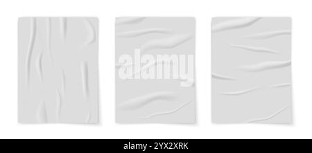 Realistischer faltiger Papiertexturvektor für Hintergründe, Präsentationen und Designprojekte Stock Vektor