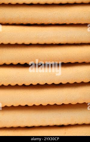 Hintergrund des Pfahlsalznatron-Crackers. Makro. Stockfoto