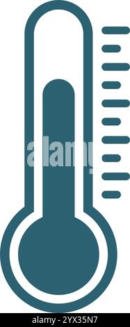 Thermometersymbol in flacher Ausführung. Vektordarstellung der Klimaregelung auf isoliertem Hintergrund. Wetterwechselschild Geschäftskonzept. Stock Vektor
