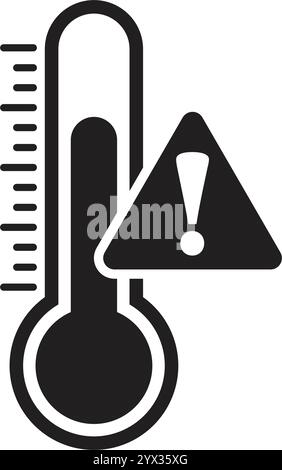 Thermometersymbol in flacher Ausführung. Vektordarstellung der Klimaregelung auf isoliertem Hintergrund. Wetterwechselschild Geschäftskonzept. Stock Vektor