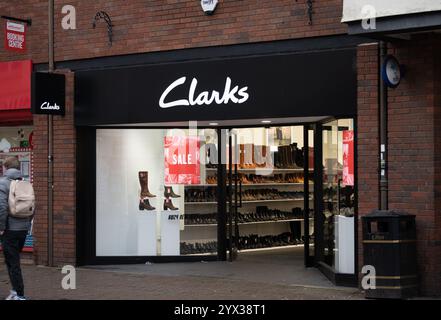 Clarks Schuhgeschäft, Nuneaton, Warwickshire, Großbritannien Stockfoto