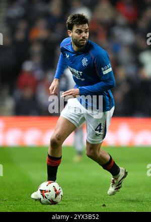 Glasgow, Großbritannien. Dezember 2024. Robin Pröpper von den Rangers während des Spiels der UEFA Europa League im Ibrox Stadium, Glasgow. Der Bildnachweis sollte lauten: Neil Hanna/Sportimage Credit: Sportimage Ltd/Alamy Live News Stockfoto