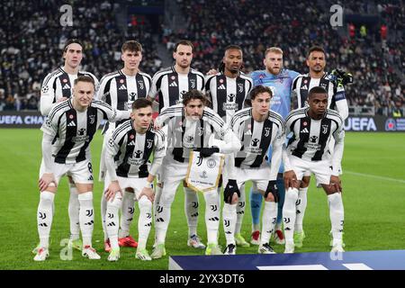 Turin, Italien. Dezember 2024. Das Juventus-Team wurde während des UEFA Champions League-Spiels zwischen Juventus und Manchester City im Juventus-Stadion gesehen. Endpunktzahl: Juventus 2:0 Manchester City. Quelle: SOPA Images Limited/Alamy Live News Stockfoto