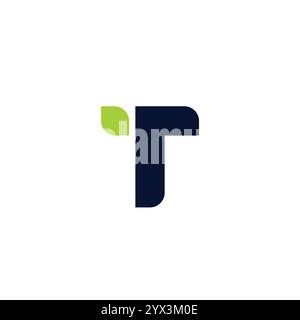 Design mit „Letter T Leaf Nature“-Logo. T-Symbol Vektor Stock Vektor