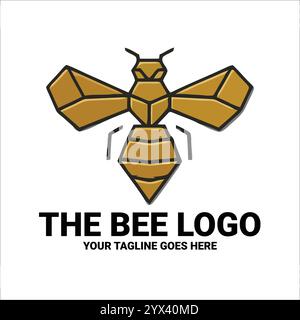 Minimalistisches Honey Bee Logo-Design - perfekt für Natur-, Landwirtschaft- und Honigmarken | modernes Honey Bee Logo-Design - Logo-Design - Professional HD Stock Vektor