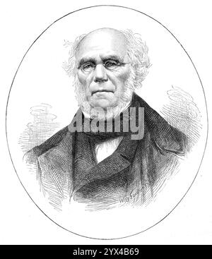 Der verstorbene Lord Kinloch, Scotch Richter, 1872. „Der Tod von Lord Kinloch, einem der Richter am Court of Session in Edinburgh, fand am 30. November in Hartrigge bei Jedburgh statt. Seine Lordschaft war seit einiger Zeit in einem unsicheren Gesundheitszustand gewesen, aber sein Tod trat etwas plötzlich ein. Er wurde 1824 in die Anwaltskammer berufen, 1858 zum Lord of Session ernannt und nach Lord Curriehills Tod vor vier oder fünf Jahren vom Outer House in die First Division versetzt. Lord Kinloch war Autor verschiedener religiöser Werke in Prosa und Versen. Er war in dieser Sitzung nicht vor Gericht Stockfoto