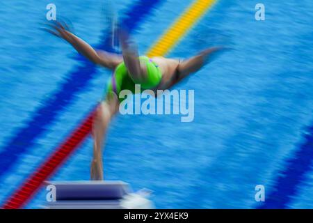 Budapest, Ungheria. Dezember 2024. Start bei der Meisterschaft 25m Budapest 2024, 13. Dezember (Foto: Gian Mattia D'Alberto /LaPresse) Credit: LaPresse/Alamy Live News Stockfoto