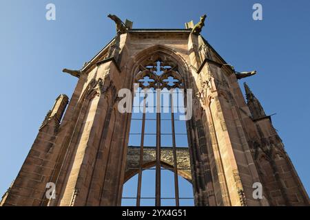 Ruine der gotischen Werner-Kapelle, Bacharach, Oberes Mittelrheintal, Rheinland-Pfalz, Deutschland, Europa Stockfoto