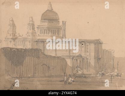 Blick auf St. Paul's, London, 11. August 1860. Stockfoto