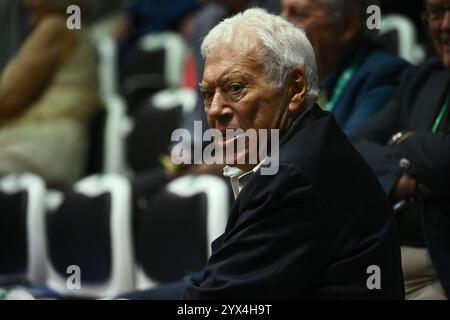 Bologna, Italien. September 2023. Foto Massimo Paolone/LaPresse 13 Settembre 2023 - Bologna, Italia - Sport, Tennis - Canada vs Italia - Gabriel Diallo (CAN) / Lorenzo Musetti (ITA) - Coppa Davis 2023 - Unipol Arena. Nella Foto: Nicola Pietrangeli 13. September 2023 Bologna, Italien - Sport, Tennis - Kanada vs Italien - Gabriel Diallo (CAN) / Lorenzo Musetti (ITA) - Davis Cup 2023 - Unipol Arena. Im Bild: Nicola Pietrangeli Credit: LaPresse/Alamy Live News Stockfoto