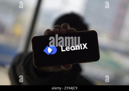 LeanIX-Logo auf Smartphon Stockfoto