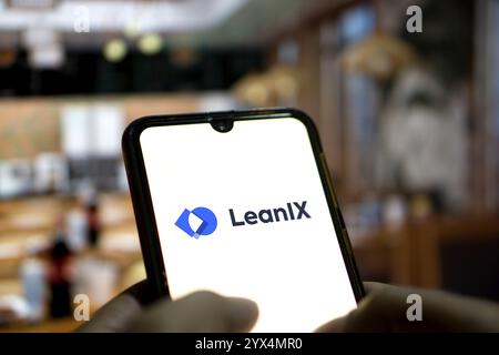 LeanIX-Logo auf Smartphon Stockfoto