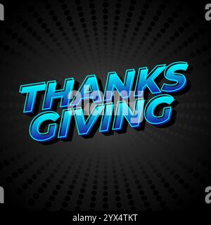 Thanksgiving Texteffekt-Design für Social-Media-Anzeigen Stock Vektor