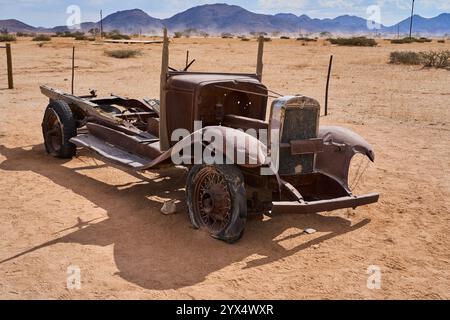 Überreste von einem sehr alten Auto, Autounfälle von Solitare, Namibia Stockfoto